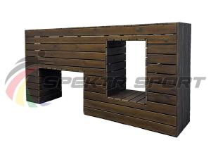 Купить Элемент полосы препятствий Стенка с двумя проломами (брус) в Самаре 