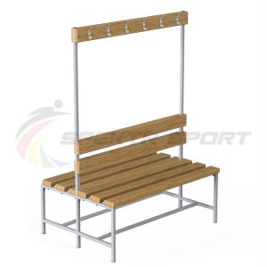 Купить Скамейка с вешалкой для раздевалок двухсторонняя (разборная) 1200 мм в Самаре 