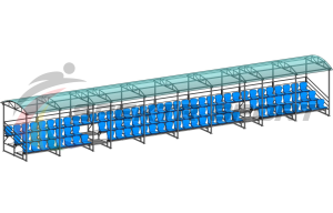 Купить Трибуна для зрителей 3 ряда на 100 мест с навесом v2 (18630) в Самаре 