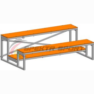 Купить Трибуна мобильная 2 ряда сиденья из фанеры в Самаре 
