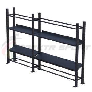 Купить Модульный стеллаж для гантелей, гирь и медболов 3180х430х1950 (2 секции) в Самаре 