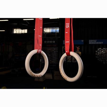 Купить Кольца гимнастические 32 мм красные стропы в Самаре 