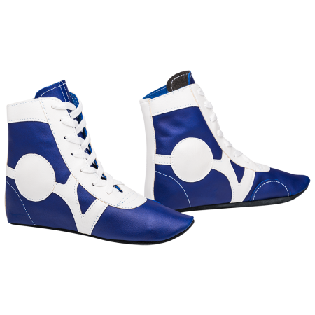 Купить Обувь для самбо SM-0102, кожа, синий Rusco в Самаре 