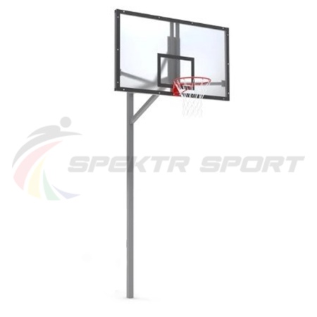 Купить Стойка баскетбольная уличная упрощенная со щитом из оргстекла, кольцом и сеткой SP D 412 в Самаре 