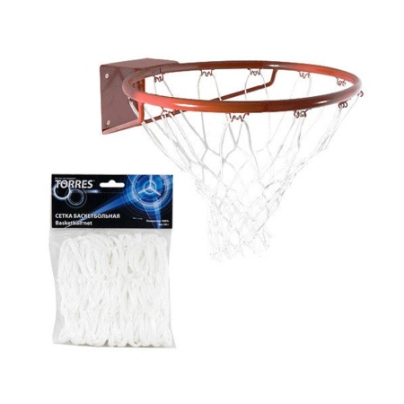 Купить Сетка баскетбольная Torres, нить 4 мм, белая в Самаре 