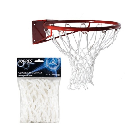 Купить Сетка баскетбольная Torres, нить 6 мм, белая в Самаре 